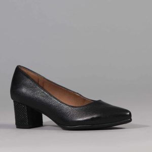 Froggie 12604 Pointed Block Heel Court Shoes