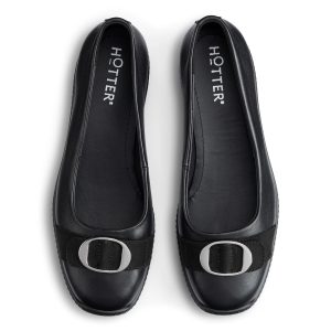 Hotter Grace Leather Pump with Deco Buckle Detail