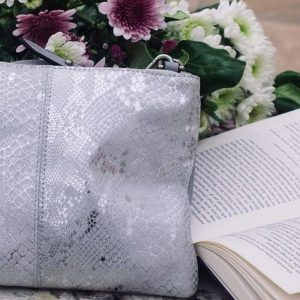 Julz Gwen Genuine Leather Handbag - Silver