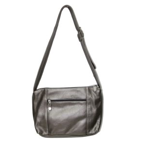 Woodstock Jo Genuine Leather Crossbody - Pewter